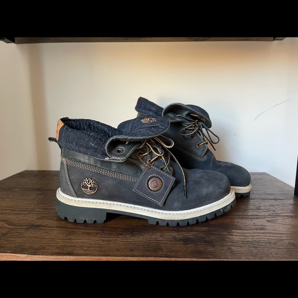 Rare VINTAGE Timberland Denim and Nubuck Fold Over. Circa 2003 or 05 - Picture 8 of 11